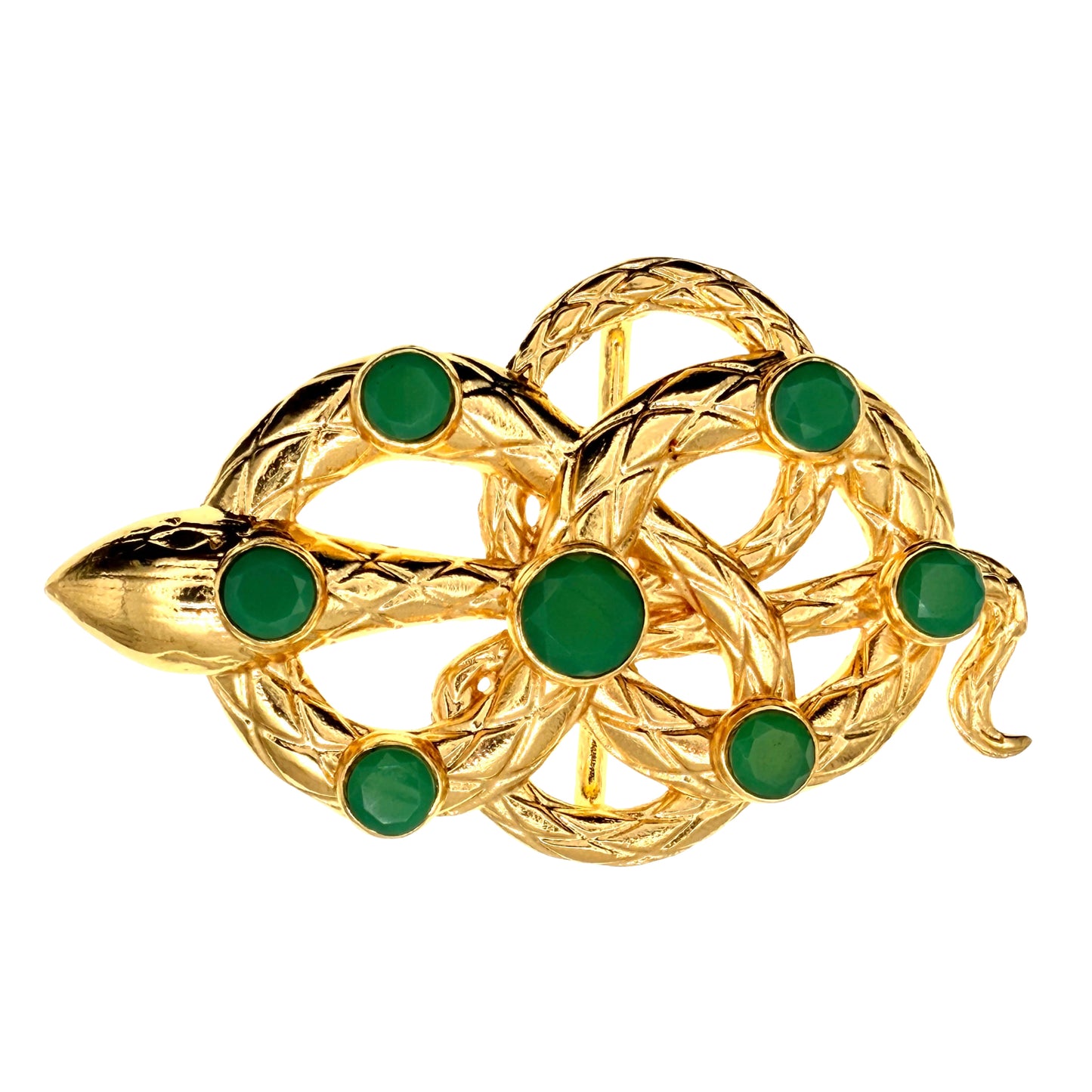 Gold Snake Gemstone Belt Buckle