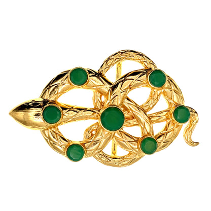 Gold Snake Gemstone Belt Buckle
