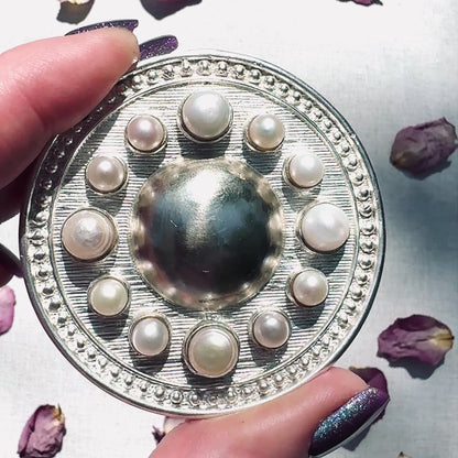 LUNAIRE Freshwater Pearl Silver Buckle + Artisan Leather Belt
